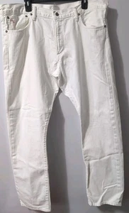 Vintage Polo Ralph Lauren 625 Jeans Mens Hudson White Denim Classic Jeans 40x32 - Picture 1 of 9
