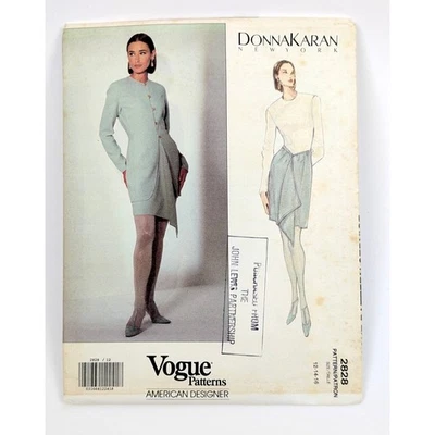 90s Donna Karan Jacket & Skirt Sewing Pattern, Size 12 14 16 UC, Vtg Vogue 2828 - Image 1 of 4