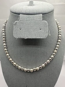 Collar de cadena de bolas Napier vintage con cuentas para mujer broche ajustable tono plata Jewe - Imagen 1 de 9