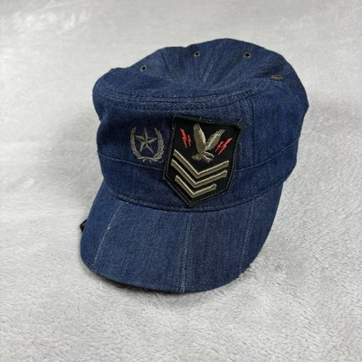 Винтажная мужская синяя кепка Sean John L/XL нашивки в военном стиле - Изображение 1 из 4