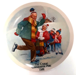 1981 The Csatari Grandparent Collector Plate - The Skating Lesson Knowles - Picture 1 of 3