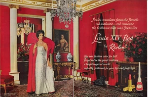 1961 REVLON Makeup Cosmetics Rossetto Rosso Stampa Rivista Vintage Pubblicità - Foto 1 di 1