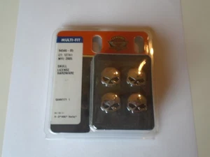 HARLEY-DAVIDSON SKULL LICENCE PLATE HARDWARE 94546-05 oem ct 127a1 h-d hog - Foto 1 di 4