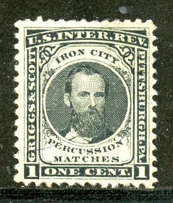 RO105b, Griggs & Scott match revenue stamp. - Image 1 of 2