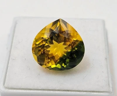 Fabulous Bi-Colour Tourmaline Pear Cut 7-8 Ct Natural Certified Loose Gemstone - Image 1 of 4