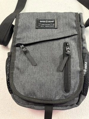Swiss Gear Crossbody Bag Gray Tablet Small Laptop Pouch Lot of Pockets Nice - Image 1 of 4