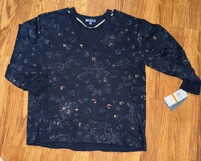 Sudadera Top Algodón Estampado Cuello en V Democracy Talla Pequeña Nueva Con Etiquetas Azul Foto 1 de 4