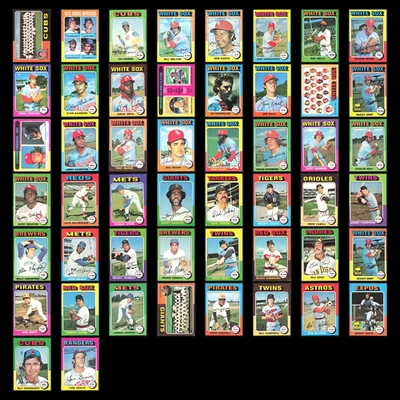 1975 Topps Lot 50 Vintage Baseball Cards VG MLB Set Bulk Dealer Collection - Image 1 of 4