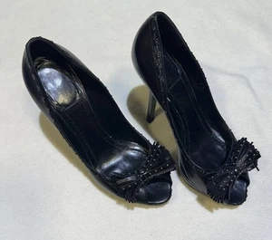 Christian Dior schwarze High Heel Schuhe Peeptoe mit Cap Detail Gr. EU 37 UK 4 - Bild 1 von 11