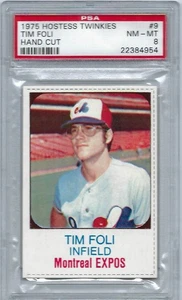 1975 HOSTESS # 9 TIM FOLI ☆TWINKIES VARIATION☆ MONTREAL EXPOS PSA 8 NM-MT - Picture 1 of 1
