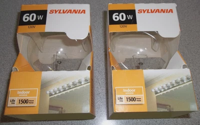 Sylvania 60 Вт прозрачные глобус лампы Vanity G25 лот из 2 Бесплатная доставка! - Изображение 1 из 4