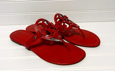 Женские красные кожаные сандалии шлепанцы TORY BURCH Miller размер 11 M - Изображение 1 из 4
