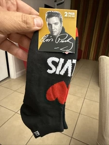Elvis Presley seltene Socken Herren UK 6,5 - 11 schwarz Grafik 2 Paar Pack - Bild 1 von 9