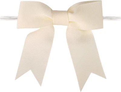 Arcos de grosgrain marfil preatados para bolsas de golosinas navideñas y manualidades - 3" corbata torcida B Foto 1 de 4