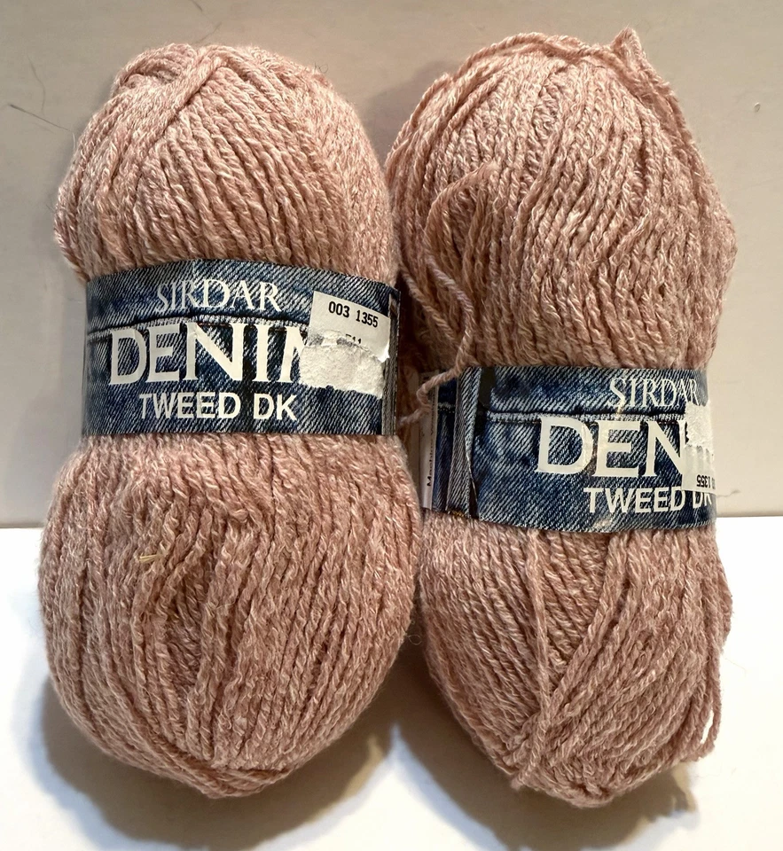 Lote de 2 - Sirdar Denim Tweed DK - Rosa Acrílico/Mezcla de Algodón -Descontinuado Foto 1 de 4
