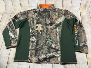 Mens Mossy Oak Break Up Infinity Camo Scent Factor 1/4 Zip Pullover Shirt XL - Picture 1 of 6