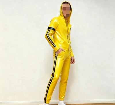 100% Látex Gato Goma Goma Ropa Deportiva Body Amarillo Mono S-XXL Foto 1 de 2