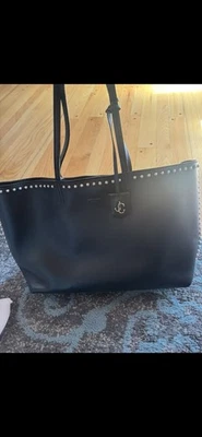 Красивая большая сумка-тоут Jimmy Choo из телячьей кожи, стильная отделка бисером! - Изображение 1 из 4