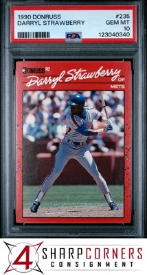 1990 DONRUSS #235 DARRYL STRAWBERRY METS PSA 10 - Image 1 of 3