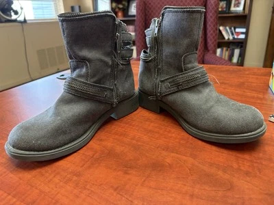 Yellow Box Biker Boots Womens Size 8 Ankle Canvas Zipper Strap Boots Booties - Image 1 of 4