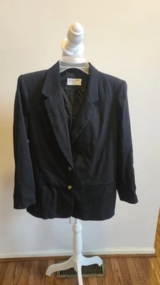 Alfred Dunner Women Petite Black Blazer Gold Buttons Size 6P Office Business - Imagem 1 de 4