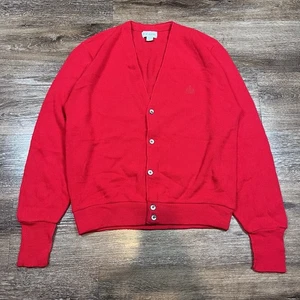 Vintage Izod Lacoste Strickjacke Herren L Rot Made in USA 90s Bestickt Preppy - Bild 1 von 6