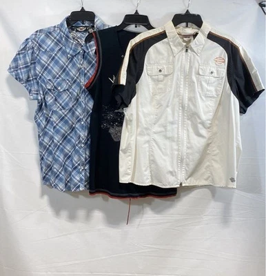 Lote de camisas informales multicolores Harley Davidson para mujer talla 2X Foto 1 de 4