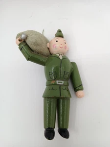 RARE Vintage Toy Army Soldier With Bag Wood - Picture 1 of 3