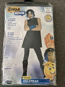 The Emoji Movie JAILBREAK HALLOWEEN Costume Child Large 12-14, Dress, Wig, Cap - Picture 1 of 11