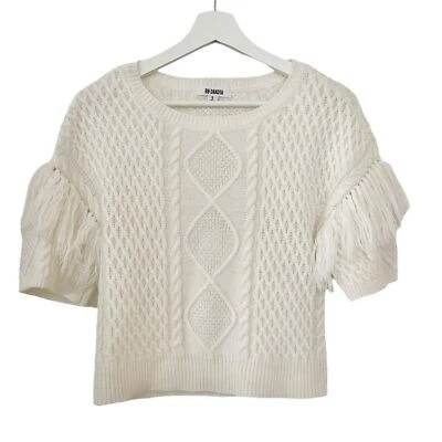 Suéter Top BB Dakota Flecos Marfil Manga Corta Talla Pequeña Foto 1 de 4