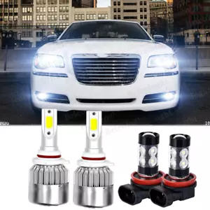 For 2011-2015 Chrysler 300 Led Headlight Hi/Lo+Fog light Combo Bulbs 6000k white - Picture 1 of 12