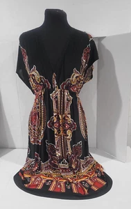 Damen Klimmzug Mini mehrfarbig dehnbar Surplice Hals Kleid Gr. S/M. - Bild 1 von 9