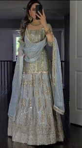 Indian Wedding Party New Designer Lehenga Choli Lehenga Pakistani Wear Bollywood - Picture 1 of 14