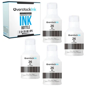 4-Pack Compatible OSI GI-26 Black Ink Refill for Canon MAXIFY GX6020 GX7020 - Picture 1 of 1