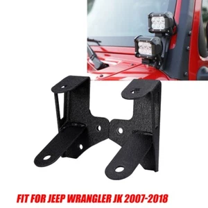 Pair A-Pillar Dual LED Light Pods Mount Brackets Fit for 07-18 Jeep Wrangler JK - Picture 1 of 12