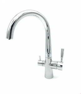 Grifo de cocina central moderno cromado de 3 vías (tri flujo) - cromado - Imagen 1 de 3