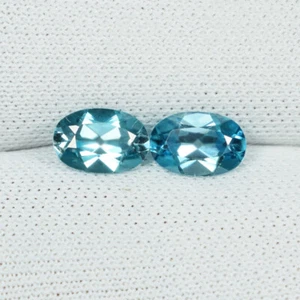 1,18 cts Incredibile coppia ovale zirconi blu naturale lucentezza diamante...!!!! - Foto 1 di 2