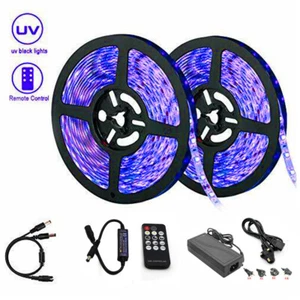 365nm Ultaviolet UV BlackLight LED Strip light RF remote controller power supply - Picture 1 of 14