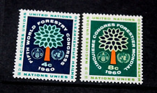 UNITED NATIONS 1960 WORLD FORESTRY CONGRESS ISSUES IN SET OF 2 FINE M/N/H