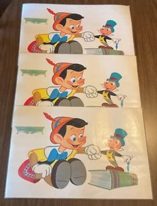 RARE Set Of 3 Original Vintage Walt Disney Pinocchio & Jiminy Cricket PLACEMATS - Picture 1 of 4