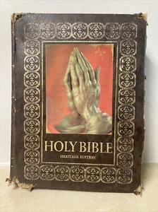 VINTAGE 1977 Heritage Edition Holy Bible Leather KJV Hardback - Picture 1 of 13