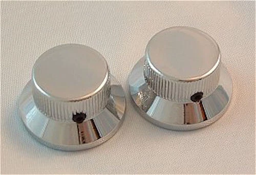 Piezas Guitarra METAL TOP HAT Falda PERILLAS - Estilo Stratocaster - Juego de 2 - CROMO Foto 1 de 1