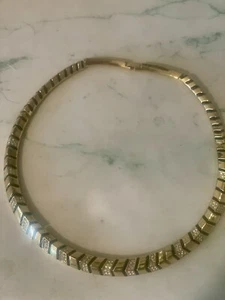 Women Gold Tone Chain Link Chain Necklace Choker - Picture 1 of 5