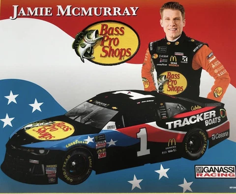 2018 JAMIE MCMURRAY "BASS PRO SHOPS" #1 NASCAR MONSTER ENERGY HERO CARD POSTCARD Cover