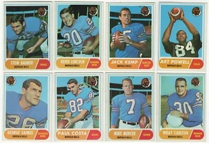 1968 Topps BUFFALO BILLS 8 card team set AMERICAN FOOTBALL LEAGUE Jack Kemp ex - Picture 1 of 2