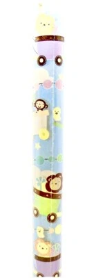 Envoltura de regalo de animales de circo, coloridos vagones de tren, azul, diseñador, 5 pies x 30" Foto 1 de 2