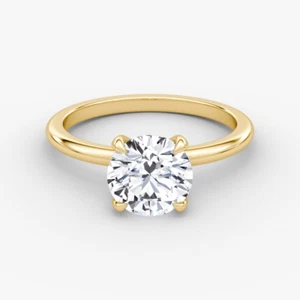 Lab Grown 18k Yellow Gold Round Cut 1 Ct Diamond Engagement Ring IGI E F VS - Picture 1 of 13