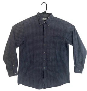 Camisa a cuadros azul marino manga larga con botones LL Bean para hombre talla mediana - Imagen 1 de 7