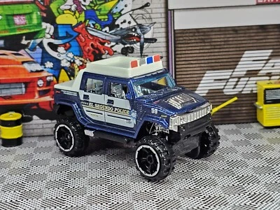 Hot Wheels 2011 HW Main Street 11 #181 HUMMER H2 Blue Police Humvee New 1/64 - Image 1 of 4