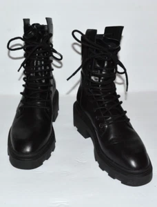 ASH "MADNESS" SCHWARZE LEDER SCHNÜRSTIEFEL COMBAT BOOTS DAMEN GR. 38 / 7,5-8 *NEU OHNE ETIKETT* - Bild 1 von 9